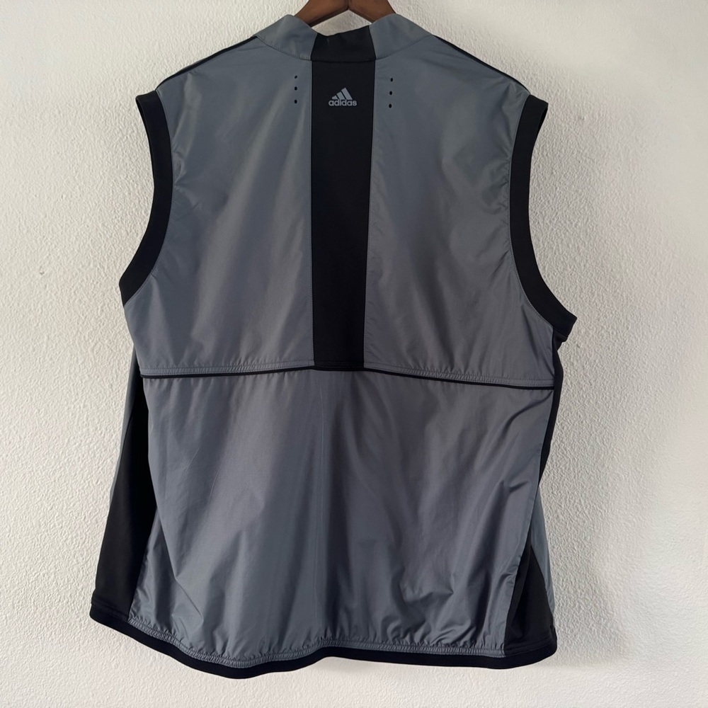 Adidas Gray Black Full Zip Climaproof Golf Windbreaker Vest XL Athletic Gorpcore - Picture 10 of 13